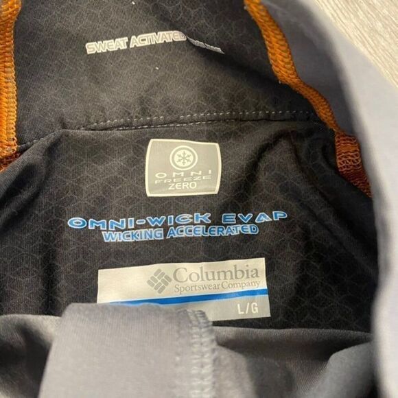 Columbia Grey‎ Athletic Workout Quarterzip Men Large Jacket Bin I-33 - Picture 3 of 4